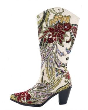 Helena Hart Crystal Embellished Boot - Multicolor