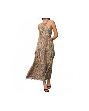 Dress Forum Floral Maxi Halter Dress - Natural