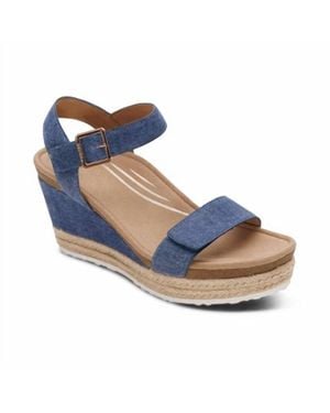 Aetrex Sydney Espadrille Quarter Strap Sandals - Blue