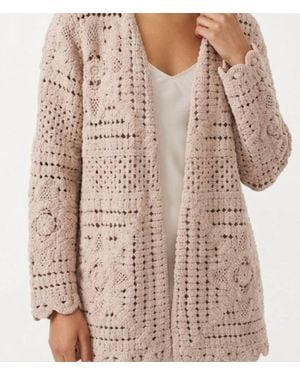 Pol Soft Crochet Cardigan - Brown