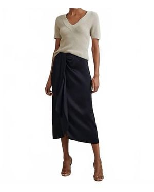 Reiss Bella High Rise Wrap Midi Skirt - Black