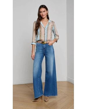 L'Agence Camille Button Down Blouse - Blue