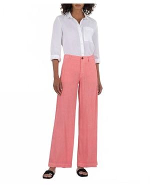 Kut From The Kloth Meg Linen Wide Leg Pants - Pink