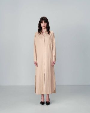 Grace & Mila Buttoned Long Dress - Gray