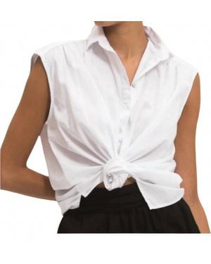 Cali Dreaming Daisy Sleeveless Shirt - White