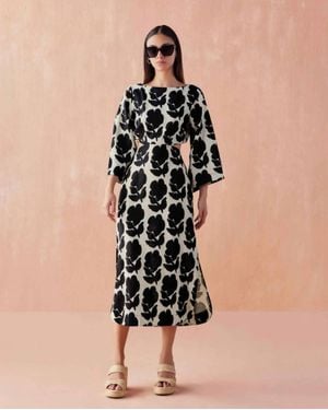 Omika Peyton Midi Dress - Black