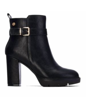 Xti Block Heel Ankle Booties - Black