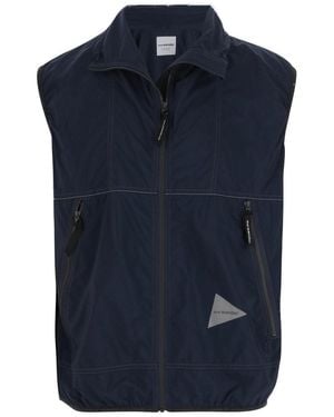and wander Winter Vest With Logo - Blue
