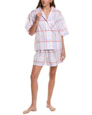 Hue 2pc Seersucker Pajama Set - White