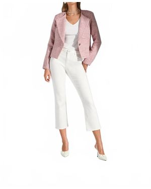 Joseph Ribkoff Bouclé Woven Boxy Blazer - White