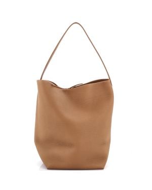The Row N/S Park Tote Leather Large - Brown