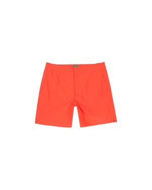 Sid Mashburn Zip-Front Mid-Length Swim Short - Red