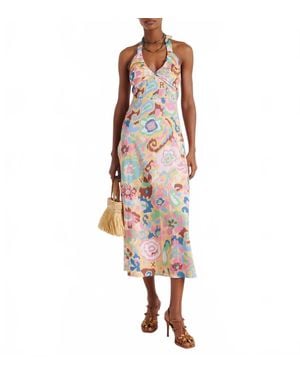 RIXO London Ilyana Halterneck Midi Dress - Multicolor