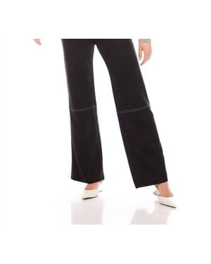 Karen Kane Faux Suede Stitch Pants - Black
