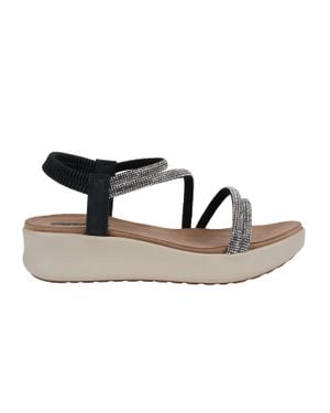 Gc Shoes Embellished Wedge Sandal - Black