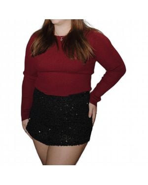 TCEC Brooklyn Sequin Mini Skort - Red