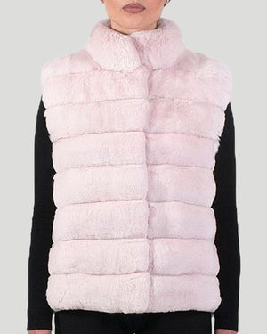 Gorski Classic Chinchilla Fur Vest - Pink