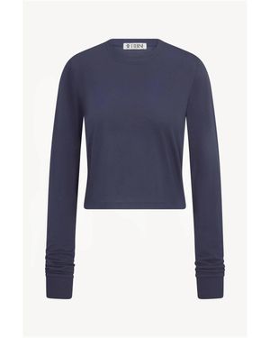 ÉTERNE Long Sleeve Boxy Tee - Blue