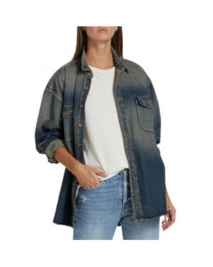 NSF Busy Boyfriend Denim Shirt - Gray