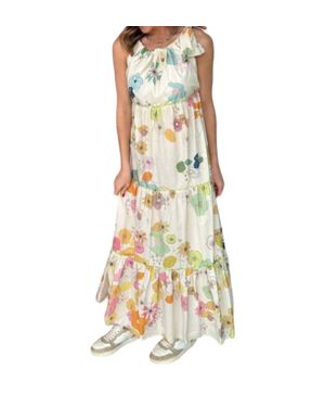 Vilagallo Floral Maxi Dress - Metallic