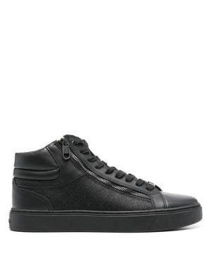 Calvin Klein High Top Lace Up Booties - Black