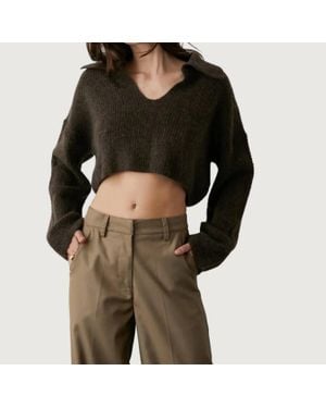 Crescent Devan Polo Sweater - Brown