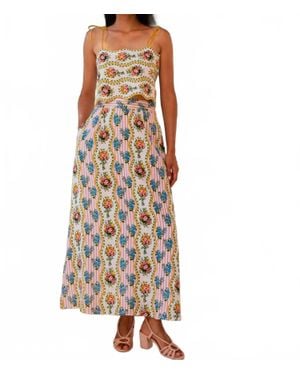 Pink City Prints Sicily Maxi Skirt - White
