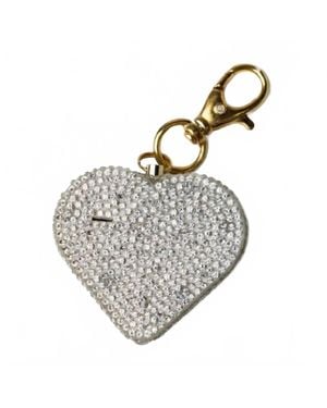 DML Wholesale Rhinestone Heart Charm Safety Alarm Keychain - Metallic