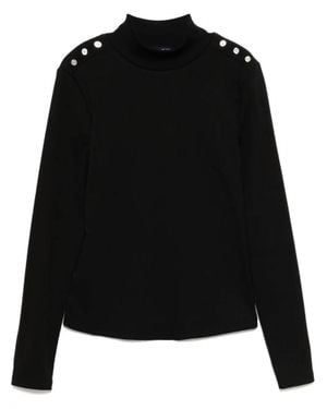 Veronica Beard Nate Top With Buttons - Black