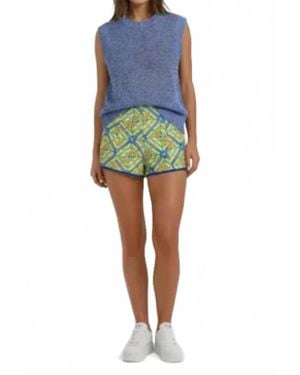 Sincerely Ours Tabitha Patterned Short - Blue