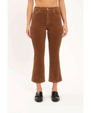DAZE Shy Girl Crop Flare Jeans - Brown