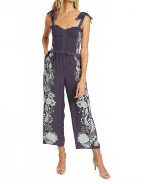 Caballero Rose Paisley Jumpsuit - Blue