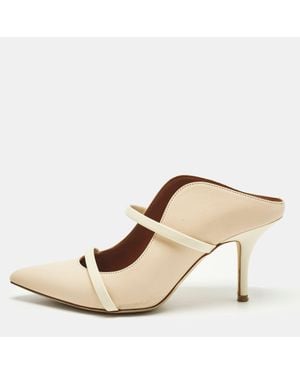Malone Souliers Cream Leather Maureen Mules - Natural