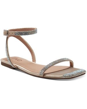 INC Persida Embellished Flat Sandals - Metallic