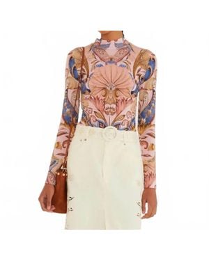 FARM Rio Sea Garden Jersey Top - Pink
