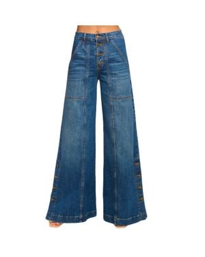 Ramy Brook Flores High-Rise Wide Leg Jean - Blue