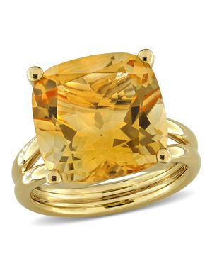 Mimi & Max 10 1/2Ct Tgw Citrine Solitaire Cocktail Ring - Yellow