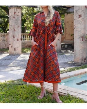 IslaPayal Cape Midi Dress - Red