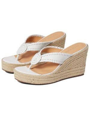Jack Rogers Rowan Sandals Platform Wedge Heel Espadrille Rhs3690 - Metallic