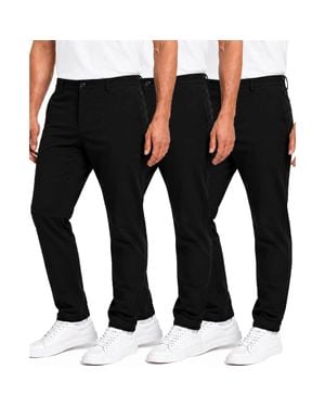 Blu Rock Super Stretch Slim Fit Everyday Chino Pants-3 Pack - Black