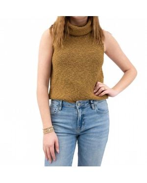 By Together Knit Turtleneck Sleeveless Sweater - Blue