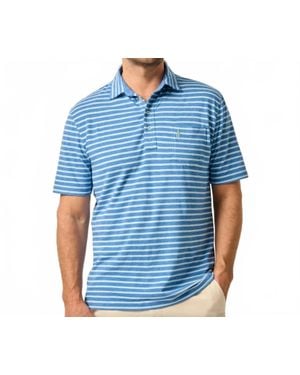 Johnnie-o Original Matthis Stripe Short Sleeve Polo - Blue