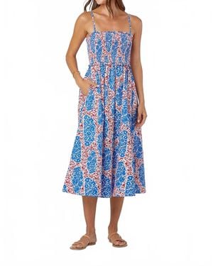 Livro Smocked Midi Dress - Blue