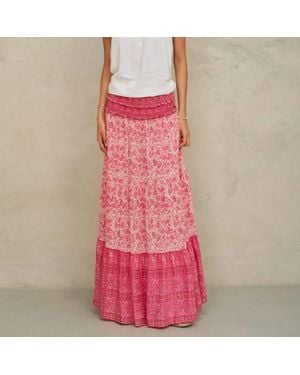 M.A.B.E Esti Print Maxi Skirt - Pink