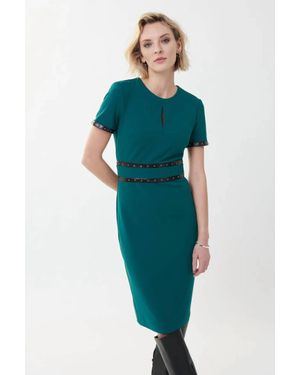 Joseph Ribkoff Studded Sheath Knee-Length Dress - Green