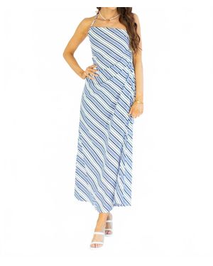 Djula Stripped Maxi Dress - Blue