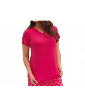 Jess Lea V Neck Essential Top - Pink