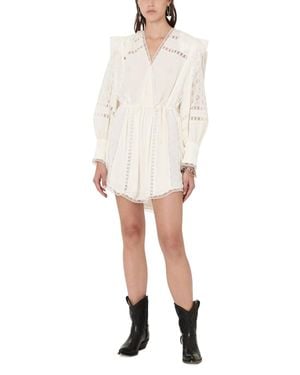 IRO Cassie V-Neck Mini Dress - White