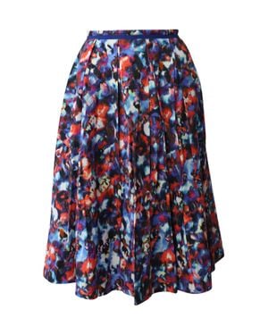 Saloni Abstract Print Midi Skirt - Blue