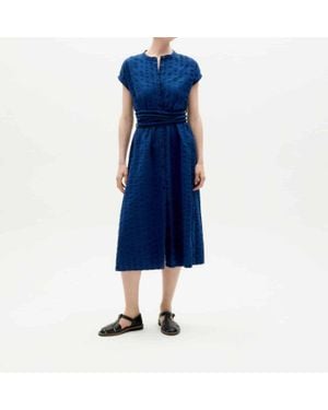 Thinking Mu Seersucker Gretel Dress - Blue